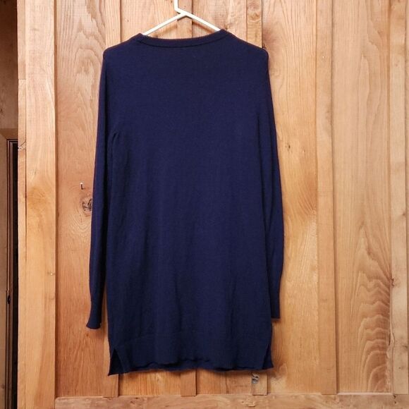 GAP Maternity Comfy Merino Wool Knit Sweater Dress, Medium, Navy Blue Rainbow - Picture 2 of 7